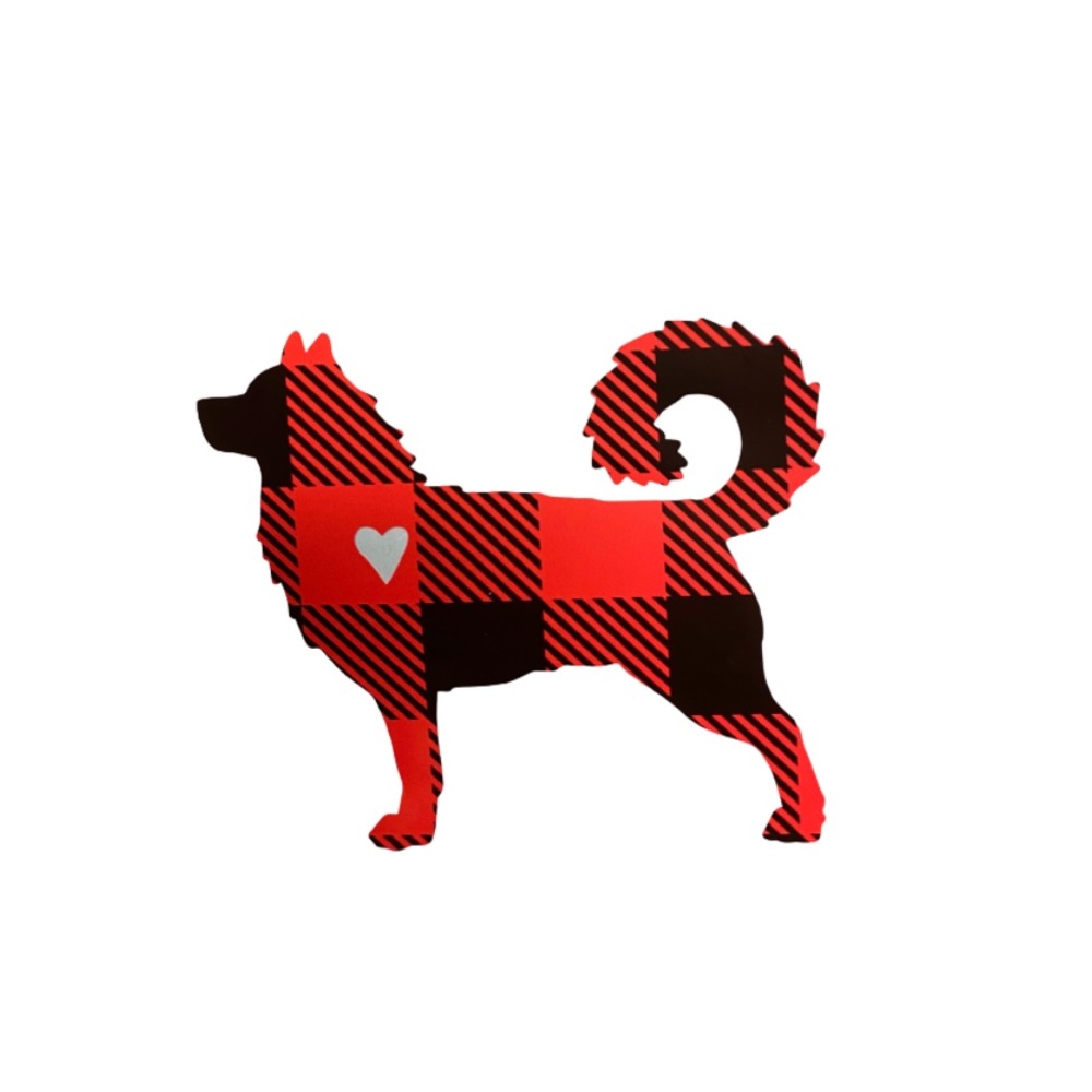 Siberian Husky Plaid Vinyl Decal